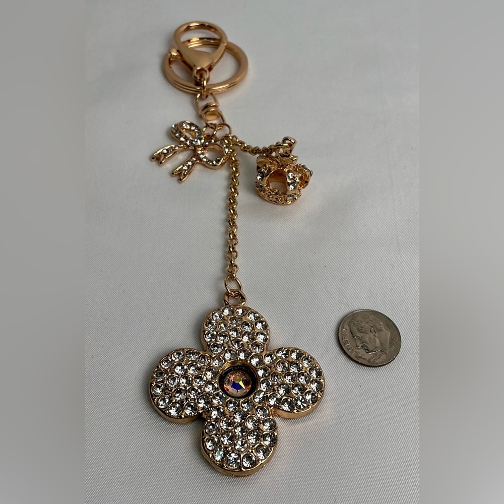 Louis Vuitton Monogram Canvas Gold Flower Crown Swarovski Keychain - Picture 7 of 8